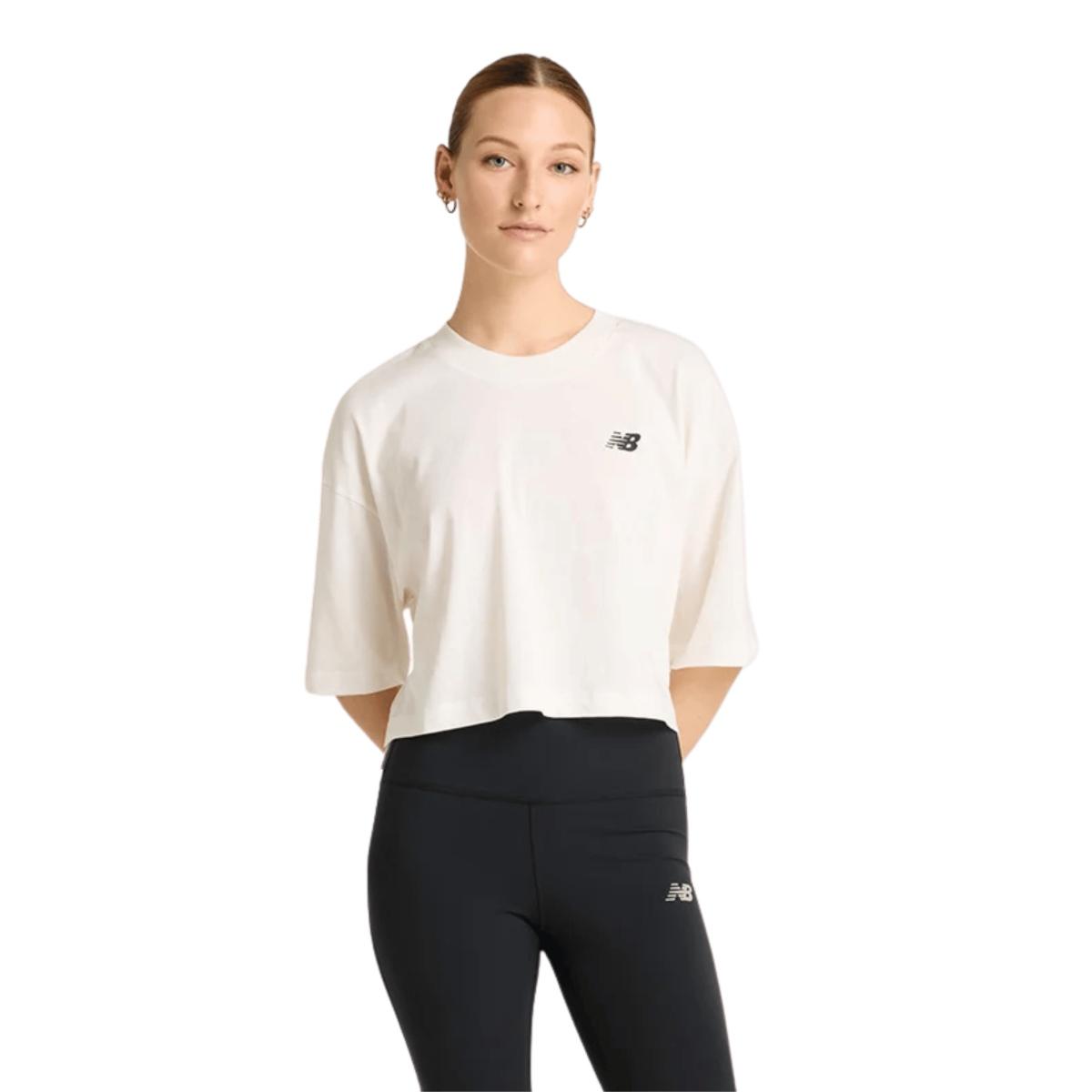 New Balance Relax Logo T-Shirt Crop Donna